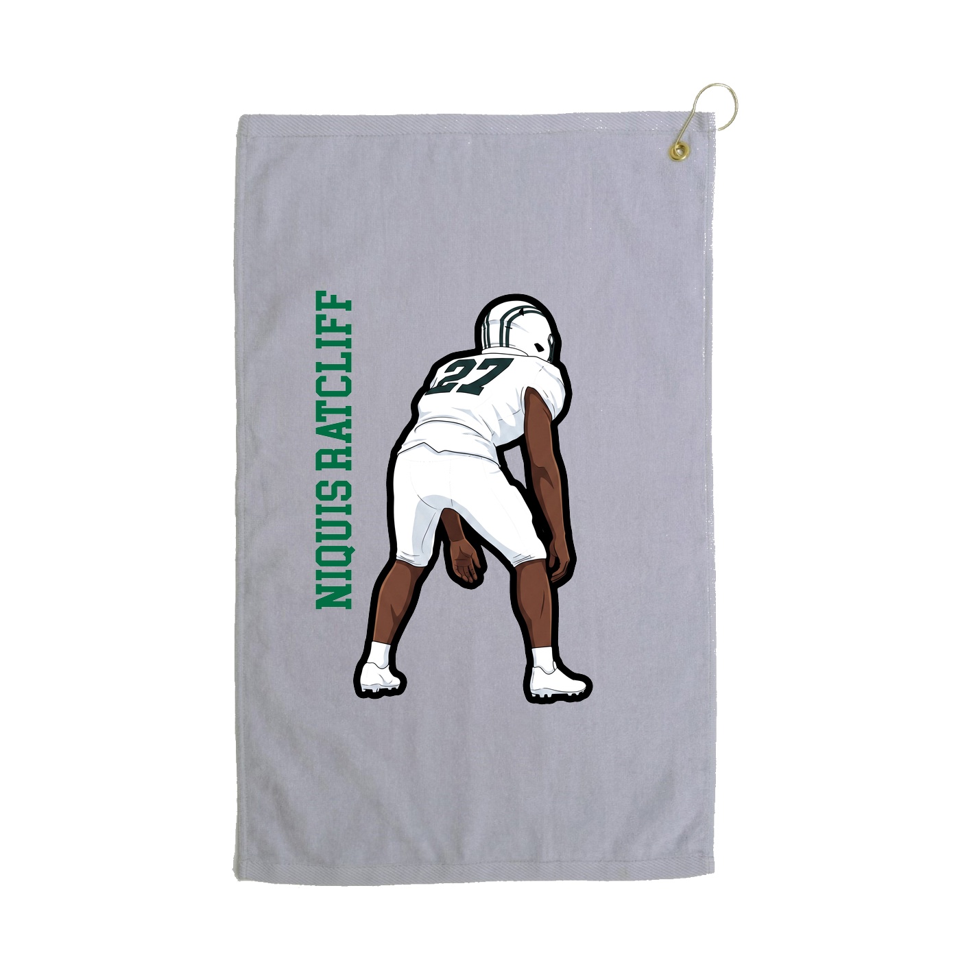 Golf Towel — Name Vertical in Grey