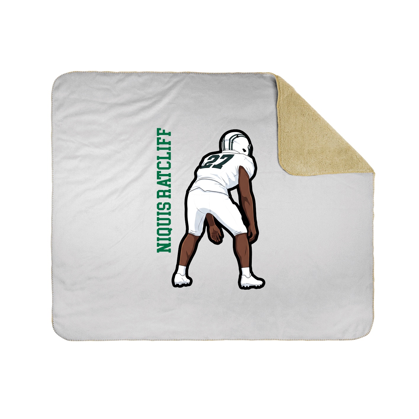 Throw Blanket — Name Vertical in White