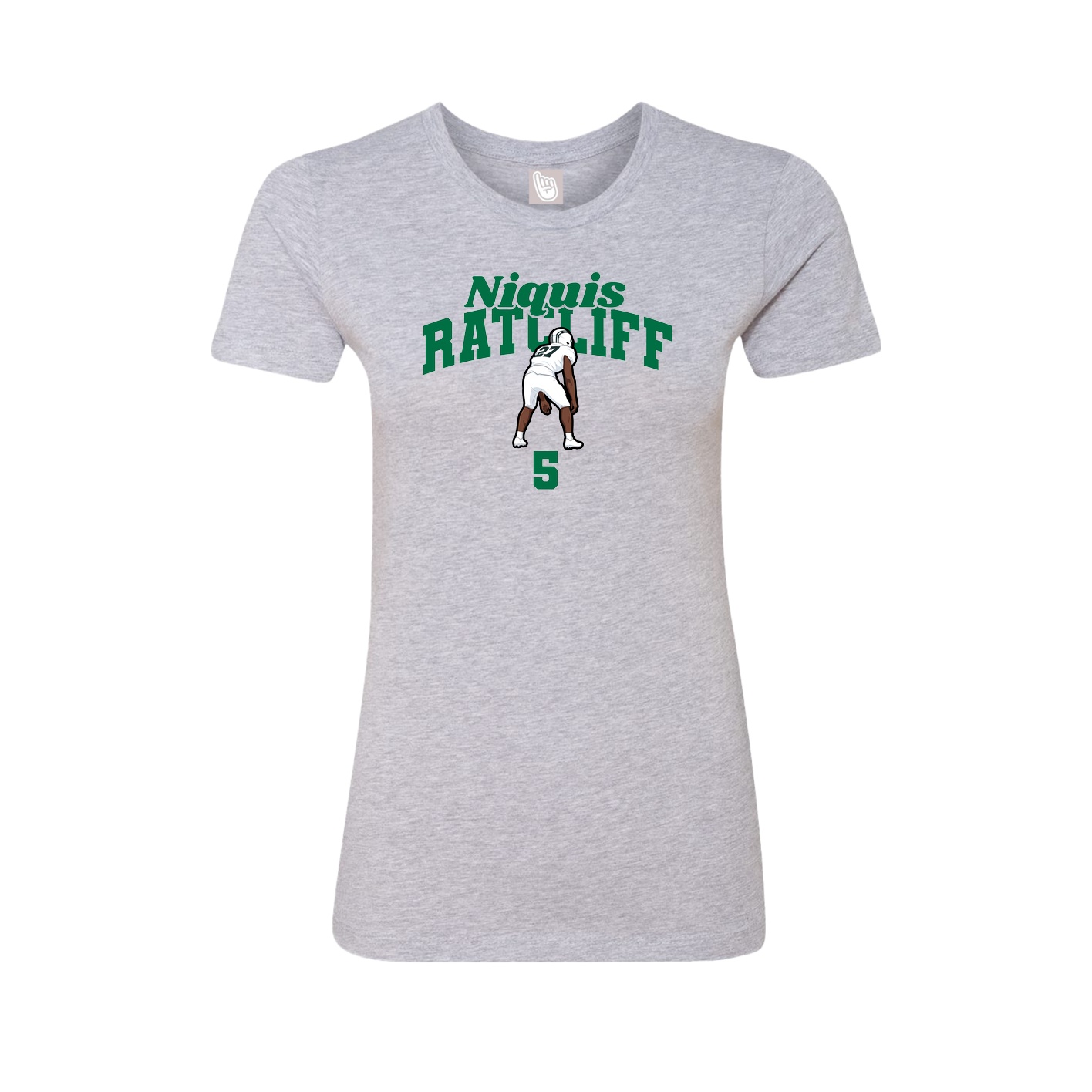 Fitted Women's Tee — Signature Arch in Grey