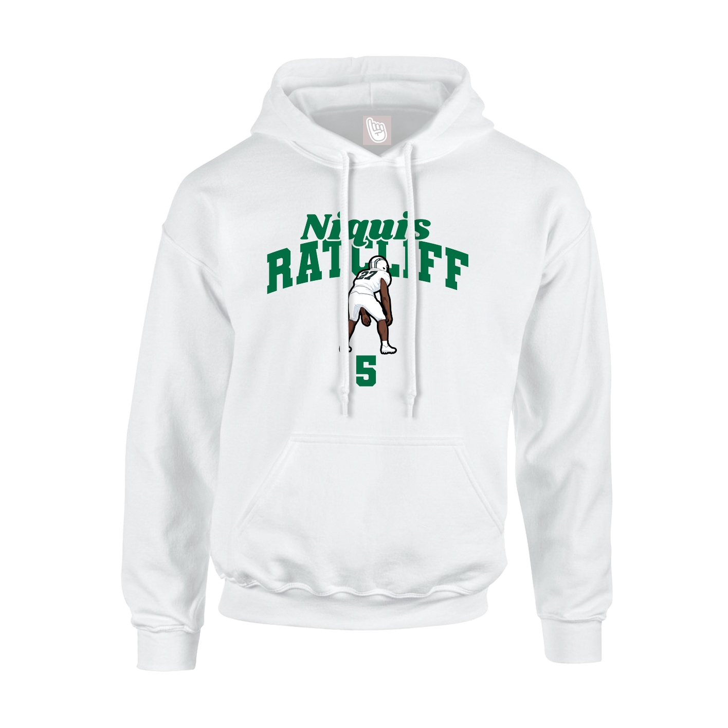 Youth Hoodie — Signature Arch in White