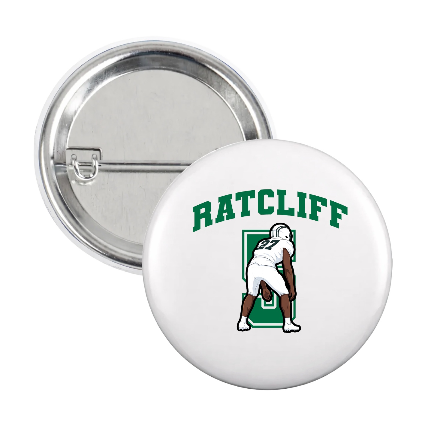 Game Day Button — Number in White