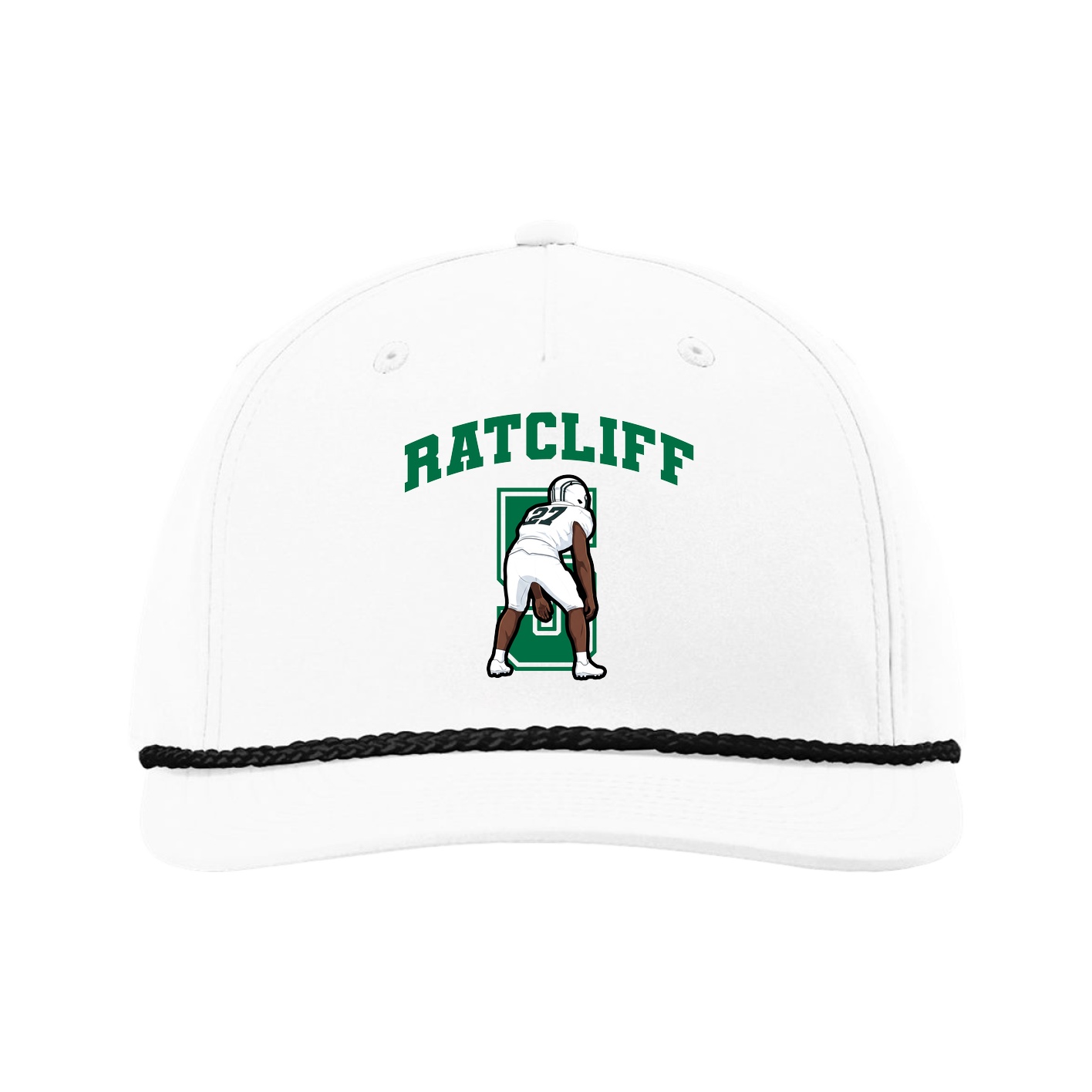 Five-Panel Classic Rope Cap — Number in White