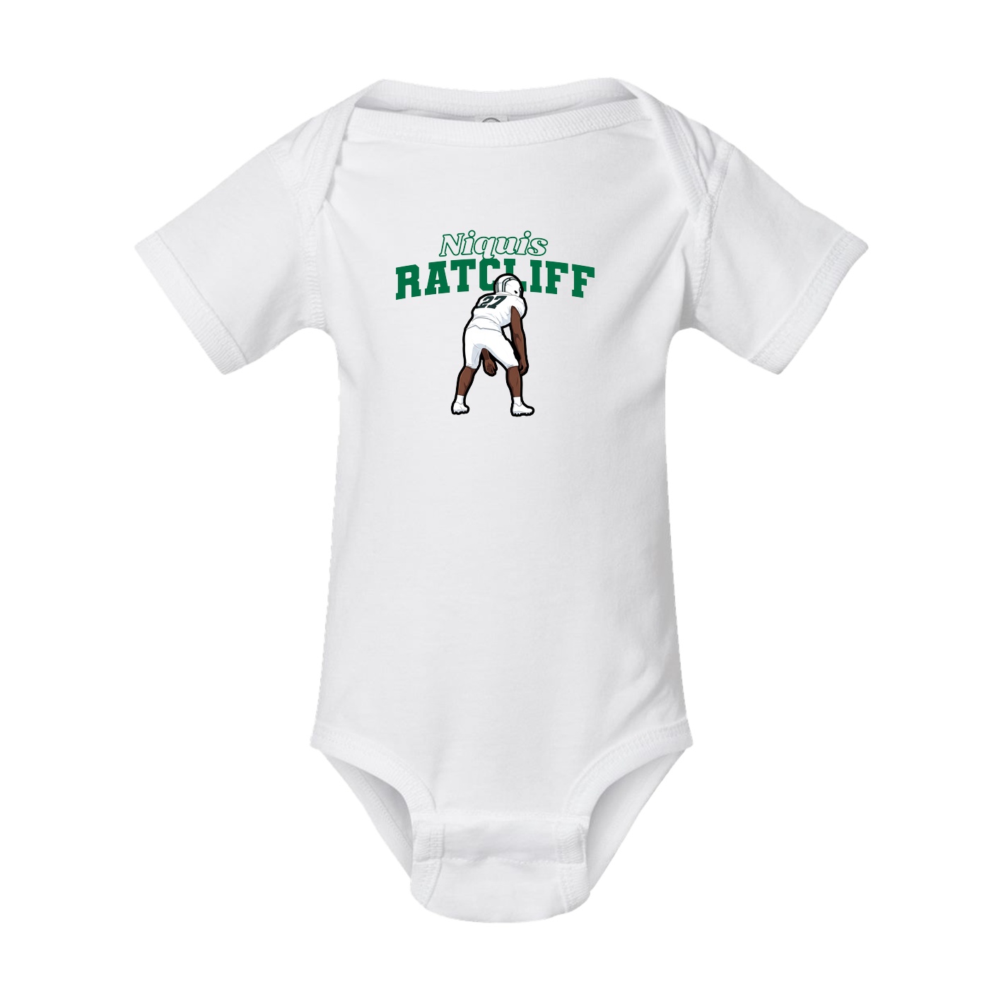 Baby Onesie — Name Arch in White