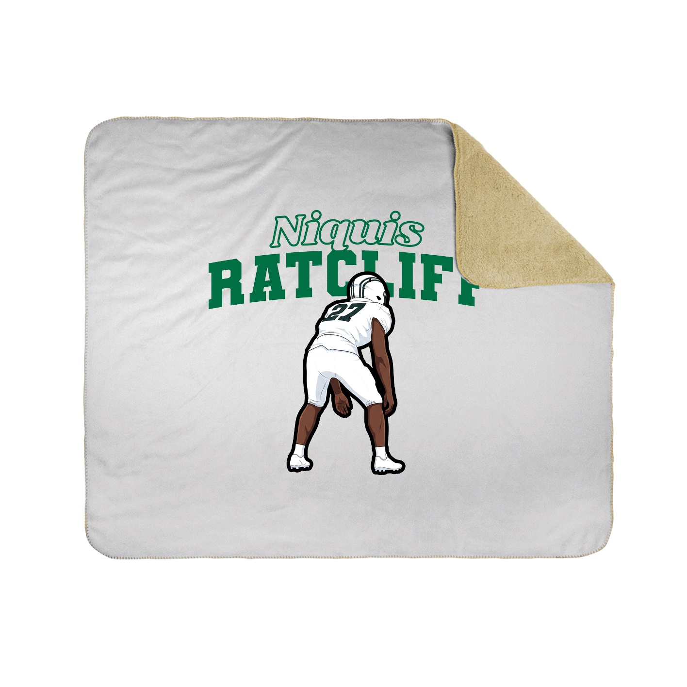 Throw Blanket — Name Arch in White