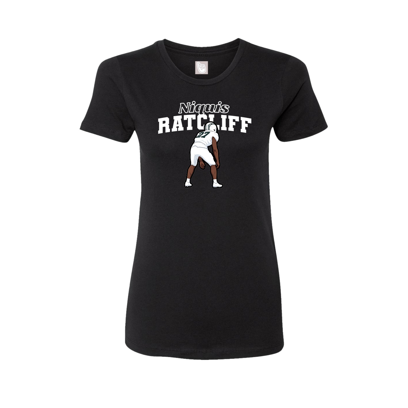 Fitted Women's Tee — Name Arch in Black