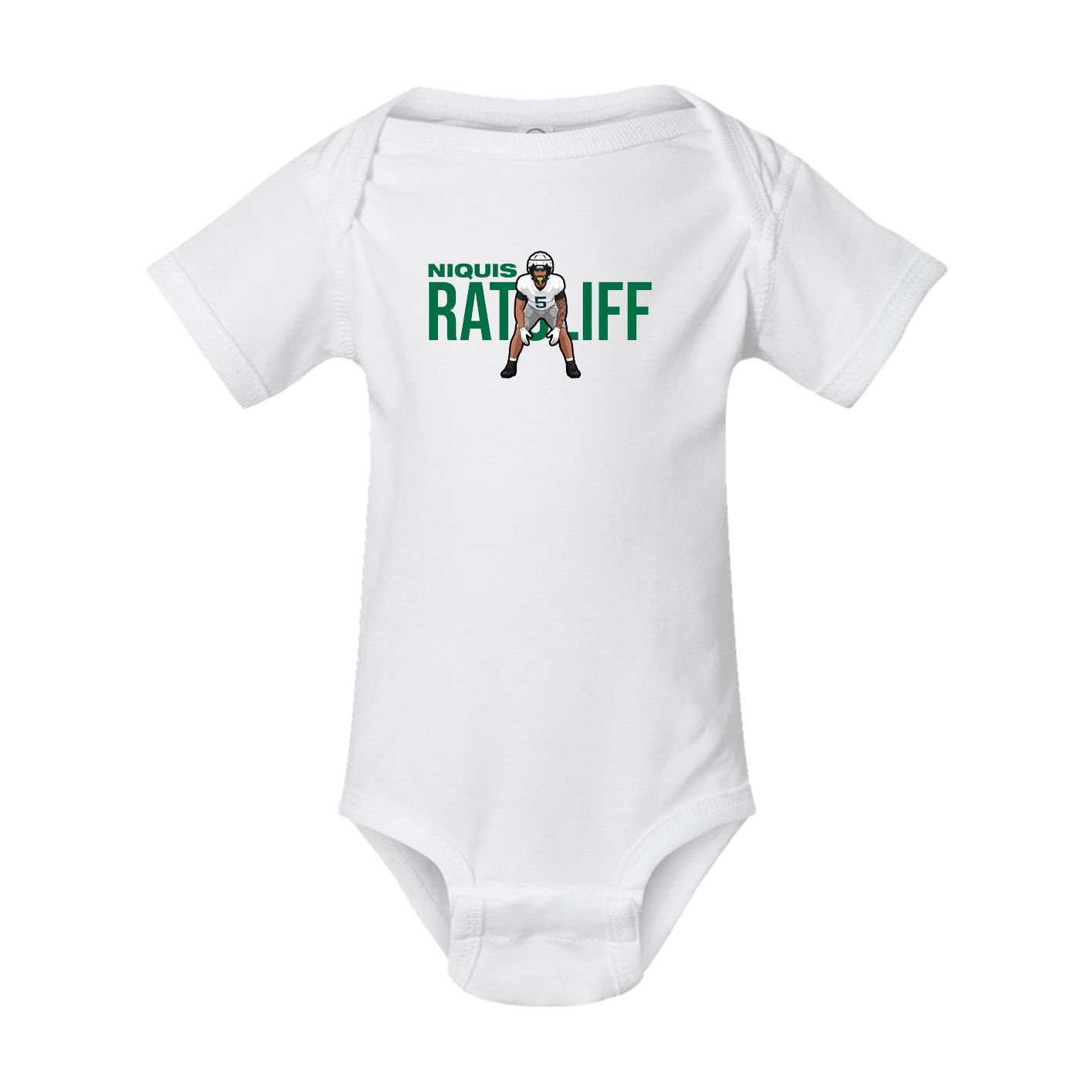 Baby Onesie — Player Name in White
