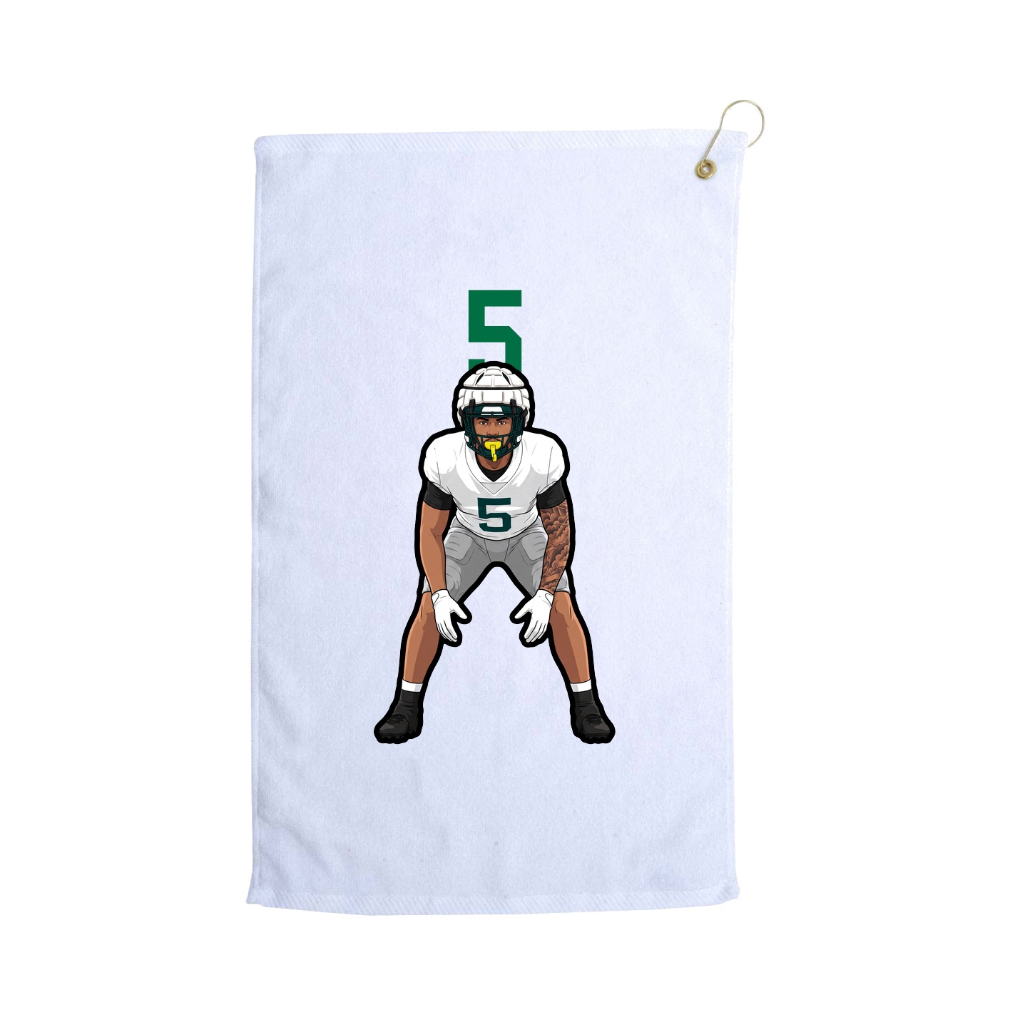 Golf Towel — Number Top in White