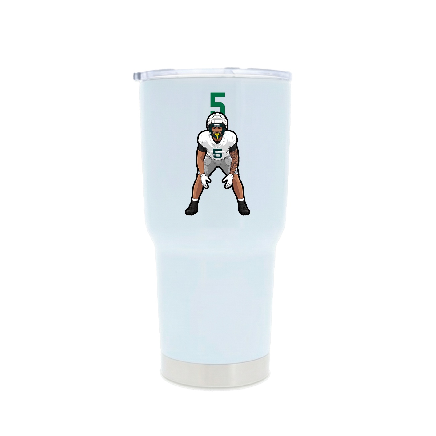30oz Stainless Steel Tumbler — Number Top in White