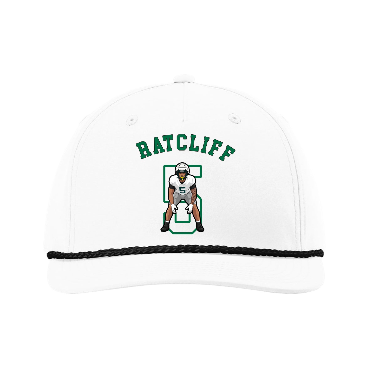 Five-Panel Classic Rope Cap — Shirsey Arch in White