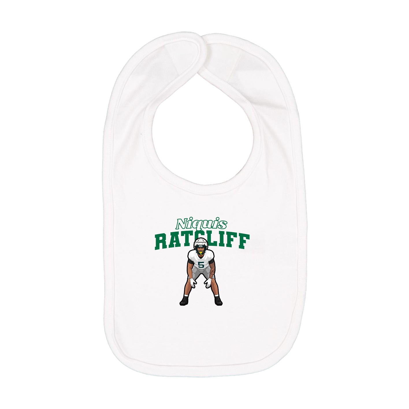 Infant Bib — Name Arch in White