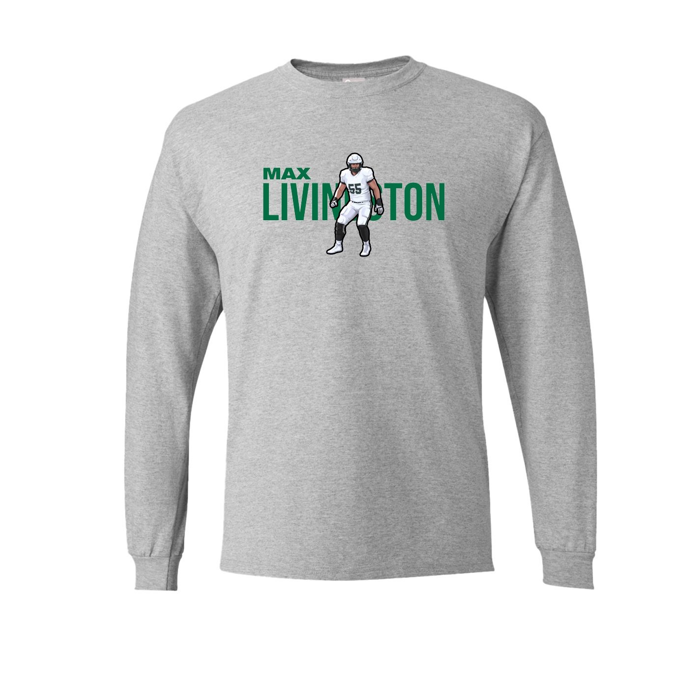 Long Sleeve Tee — Player Name in Grey