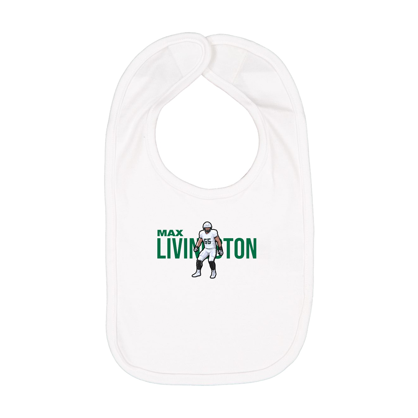 Infant Bib — Player Name in White