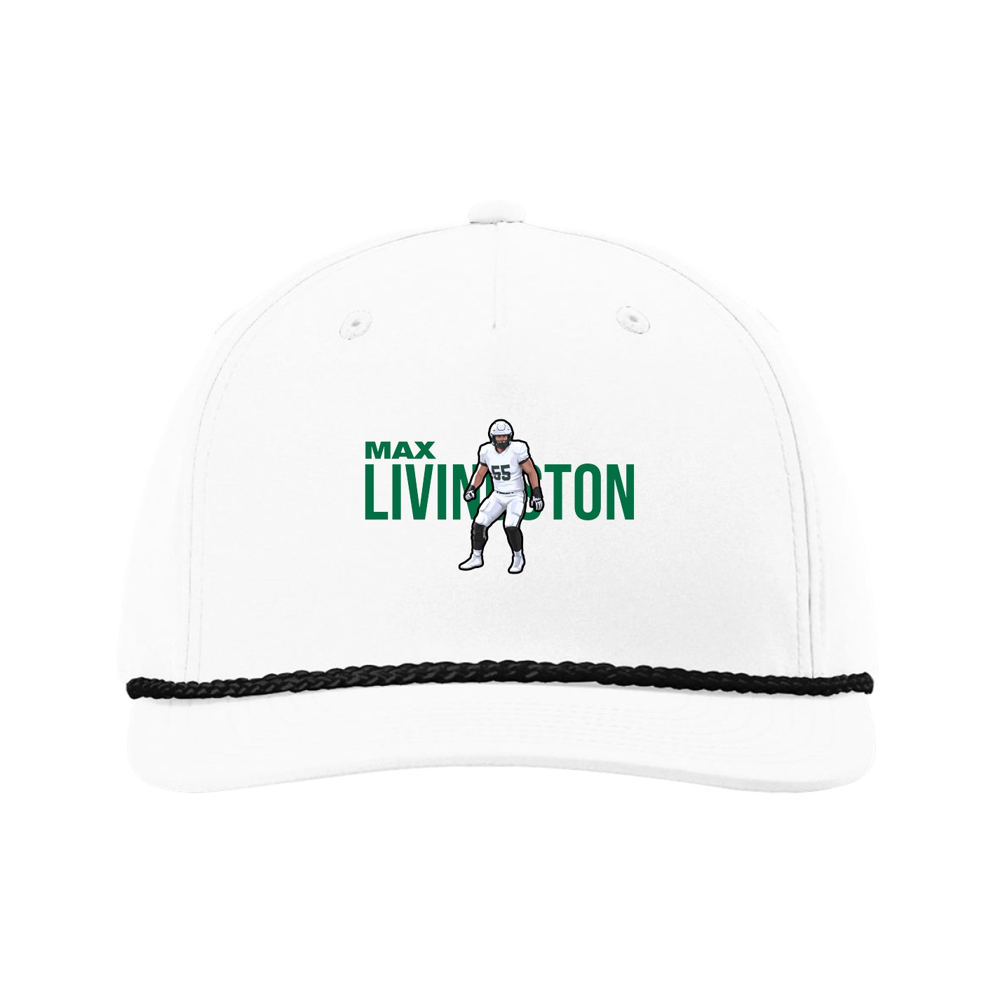 Five-Panel Classic Rope Cap — Player Name in White