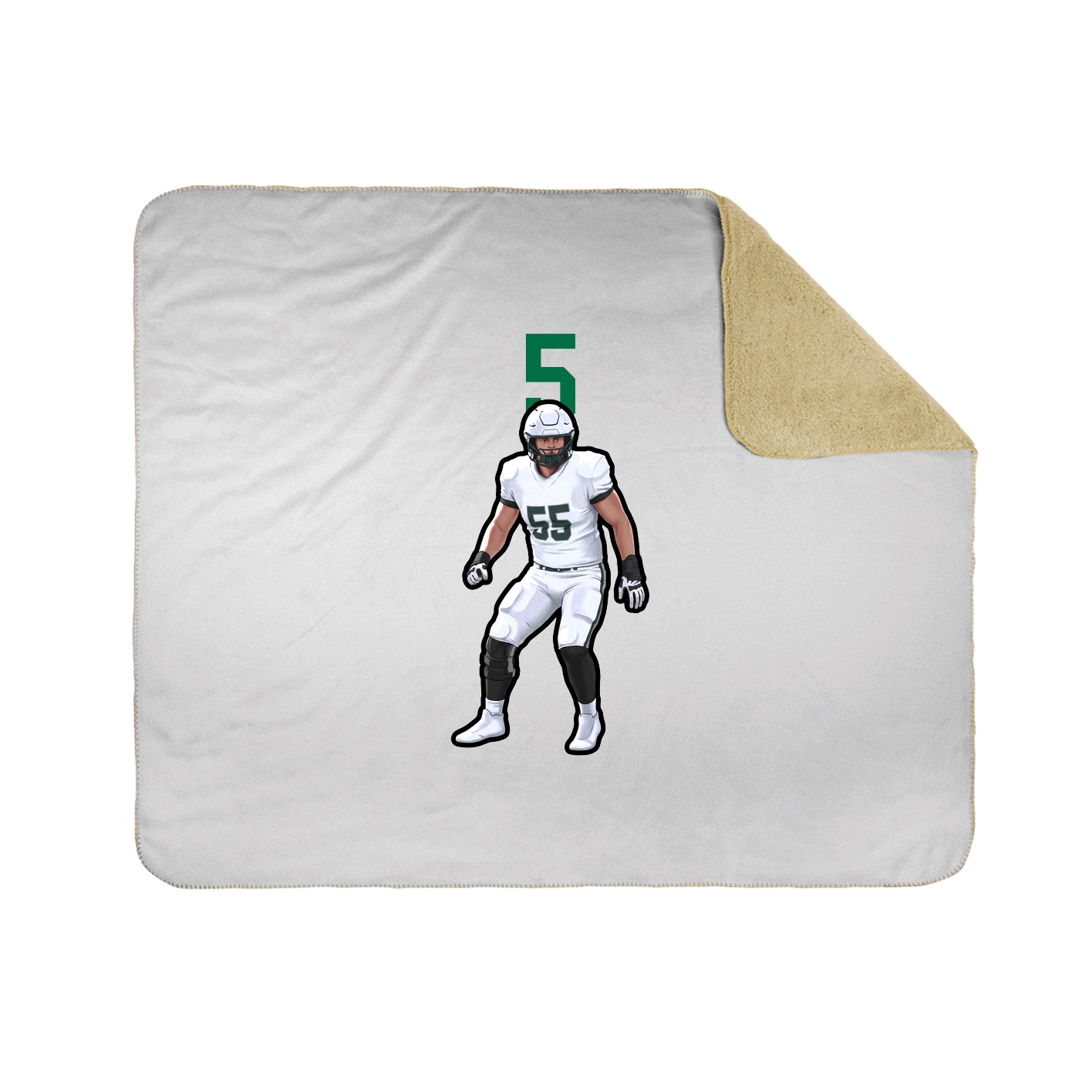 Throw Blanket — Number Top in White