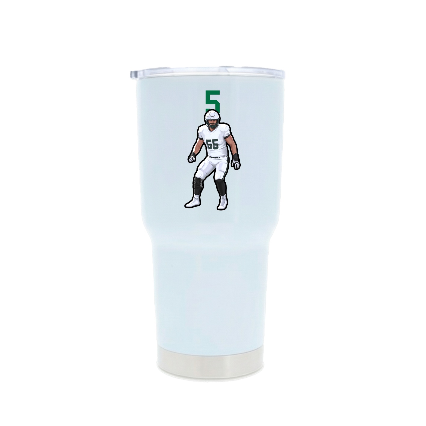 30oz Stainless Steel Tumbler — Number Top in White