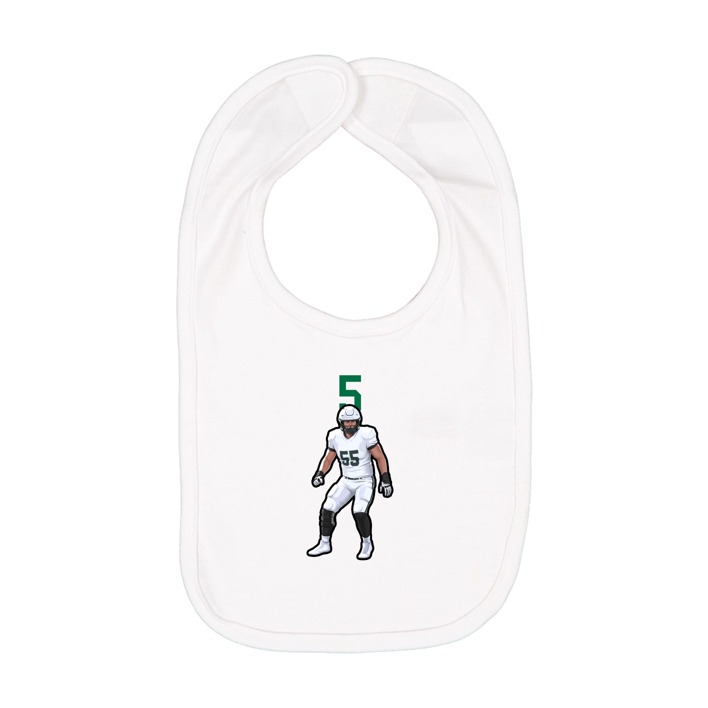 Infant Bib — Number Top in White