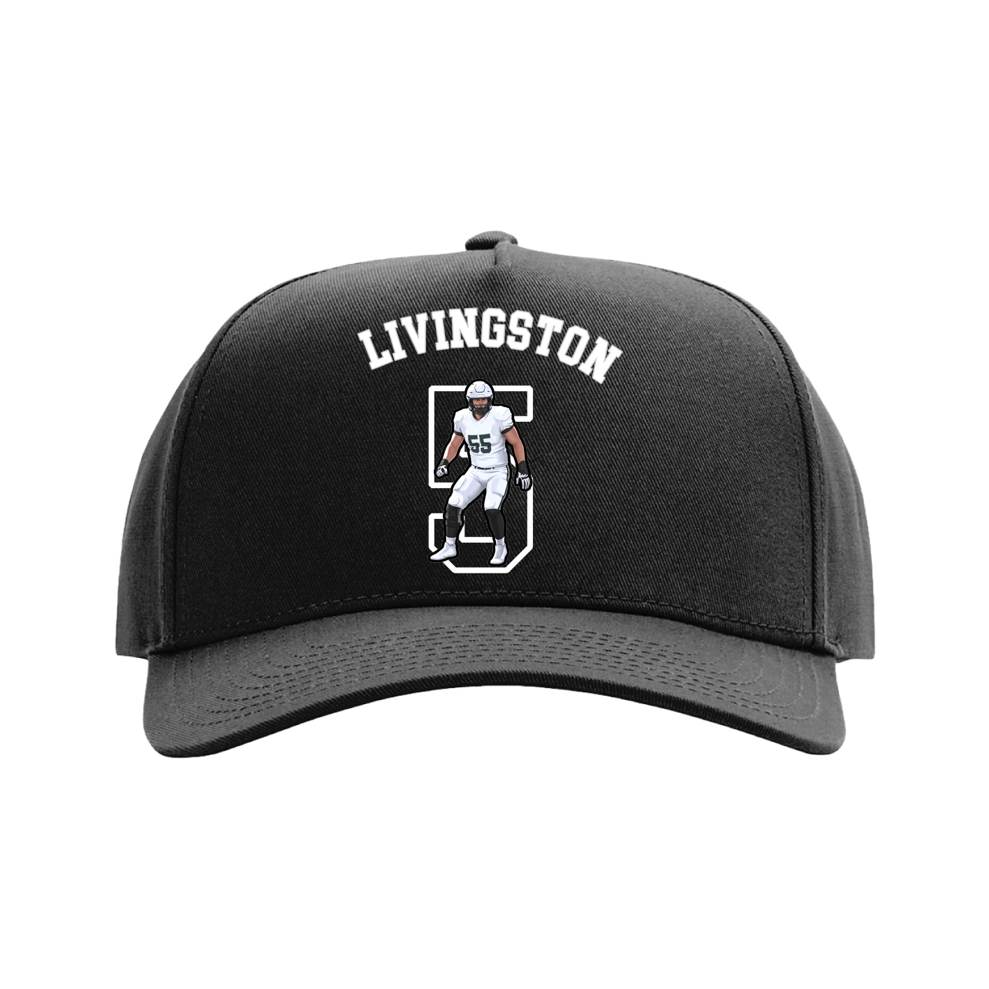 Full Fabric Five-Panel Champ Cap — Shirsey Arch in Black