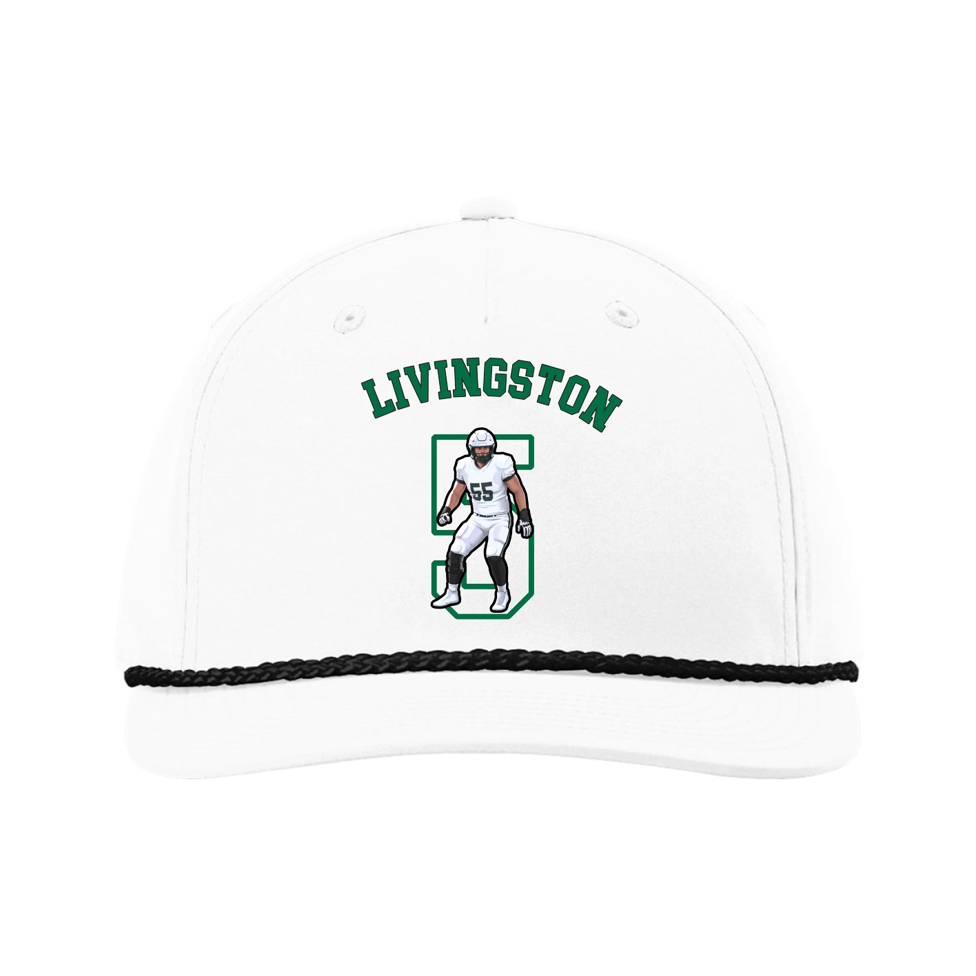 Five-Panel Classic Rope Cap — Shirsey Arch in White