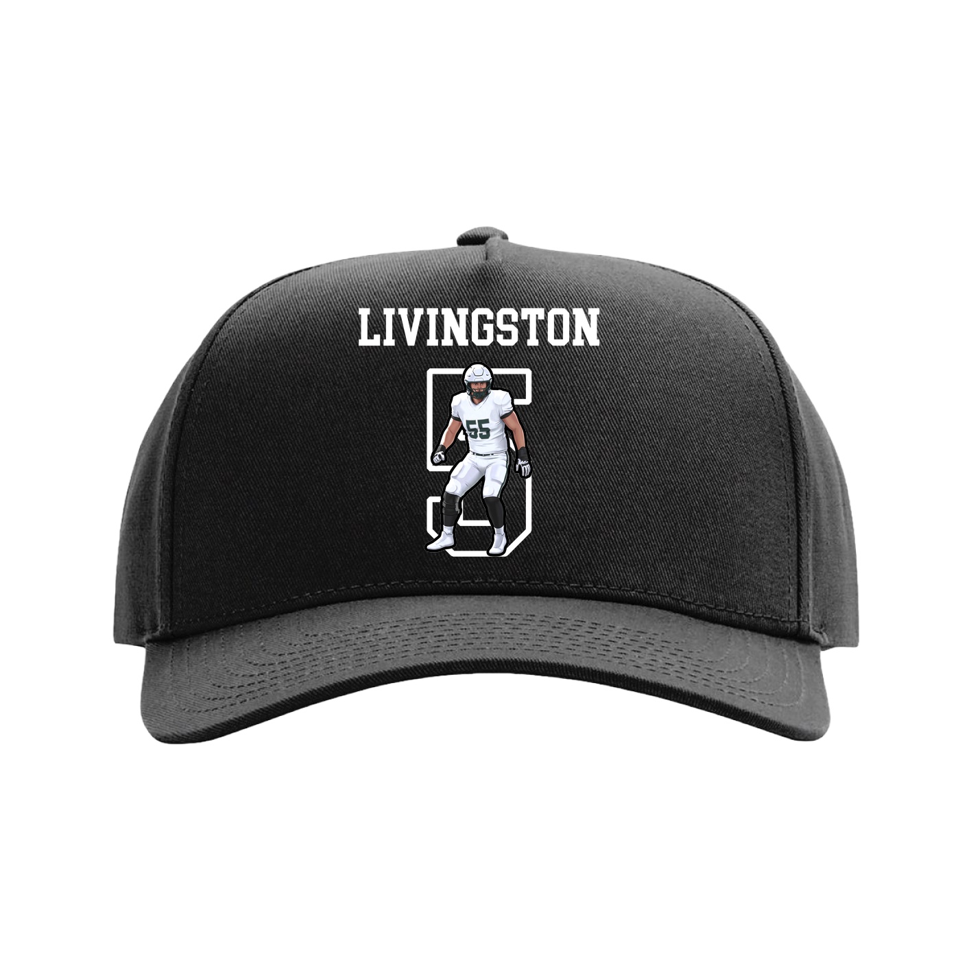 Full Fabric Five-Panel Champ Cap — Shirsey in Black