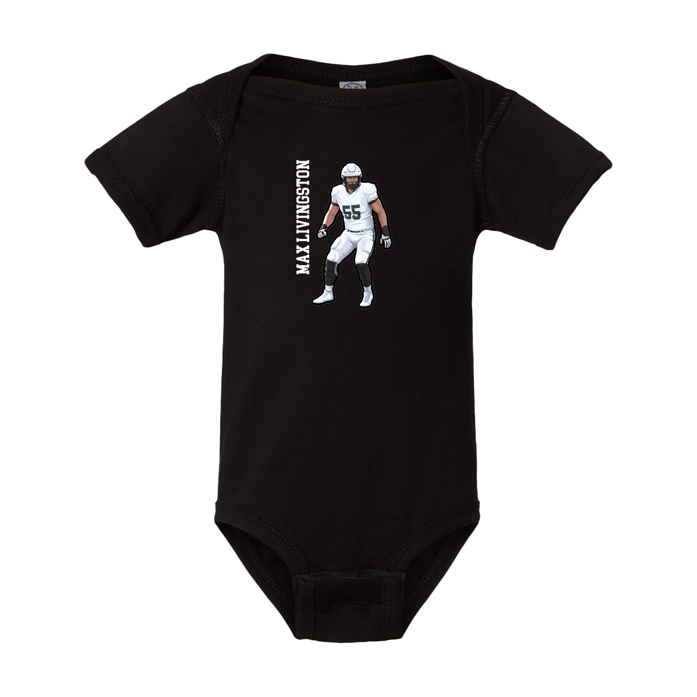 Baby Onesie — Name Vertical in Black