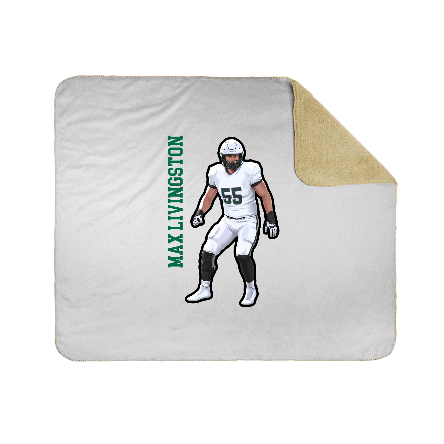 Throw Blanket — Name Vertical in White