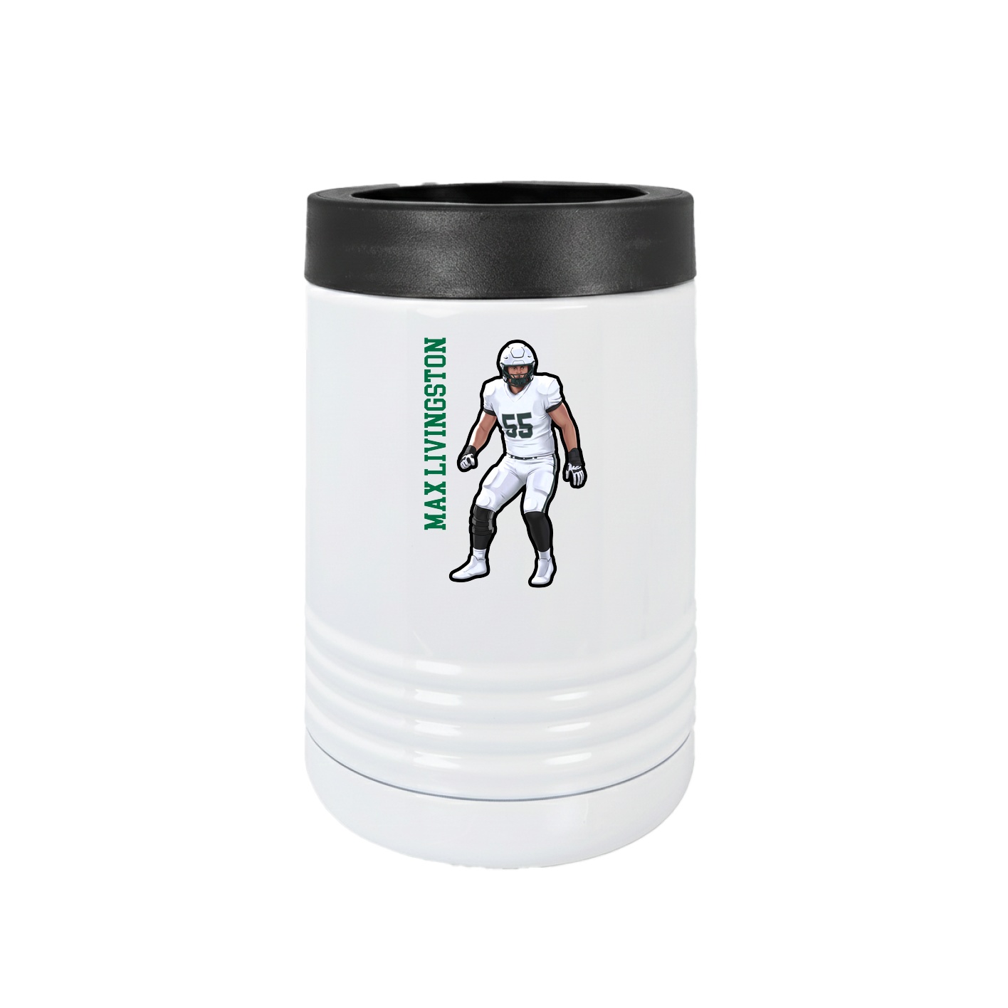 Beverage Holder — Name Vertical in White