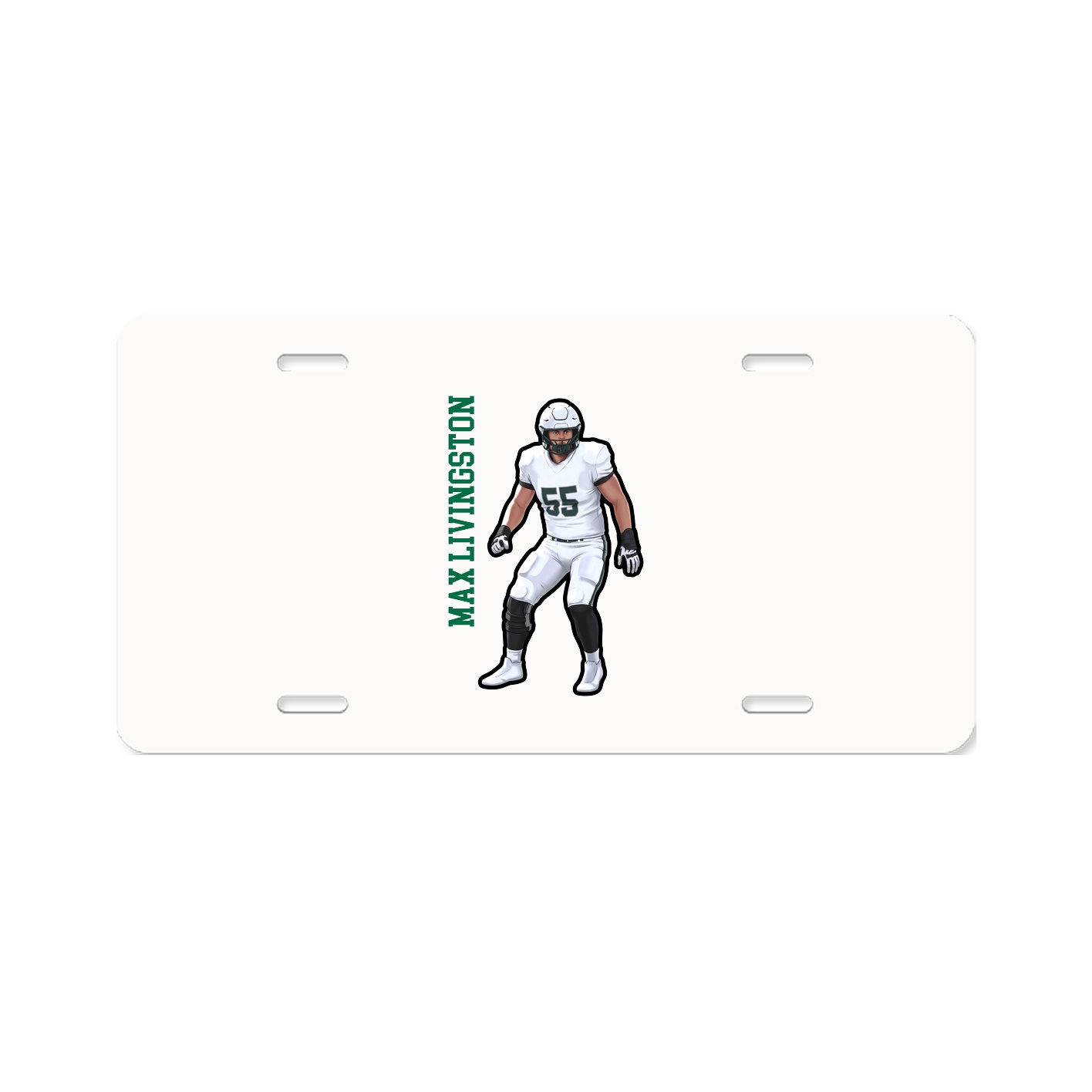 License Plate — Name Vertical in Classic