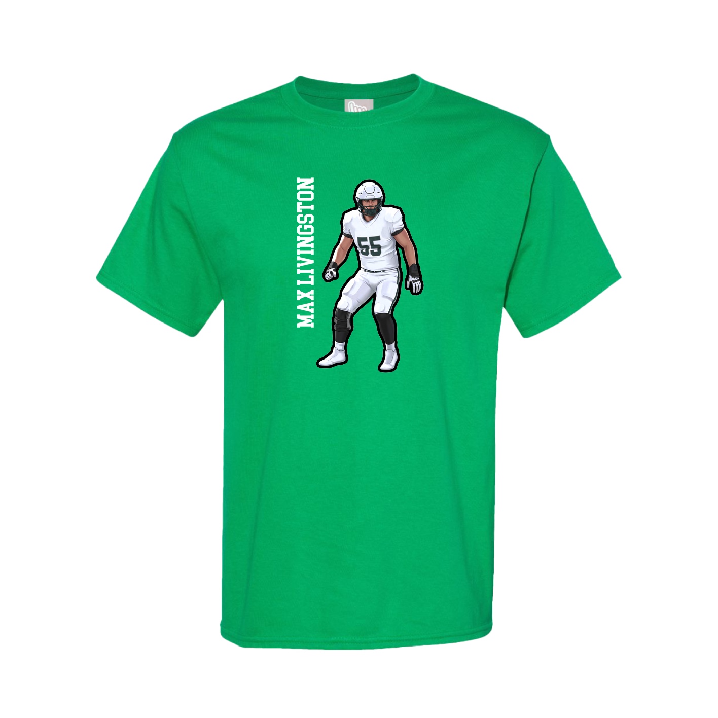 Youth Tee — Name Vertical in Green