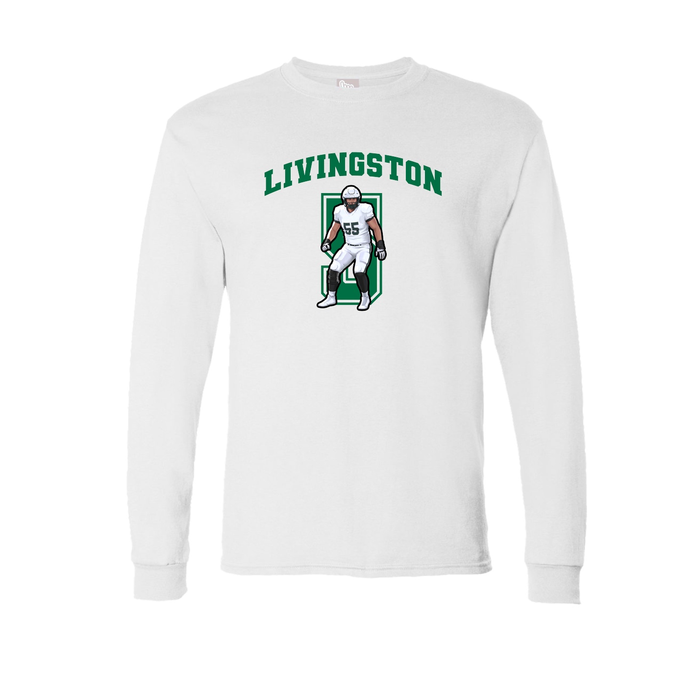Long Sleeve Tee — Number in White