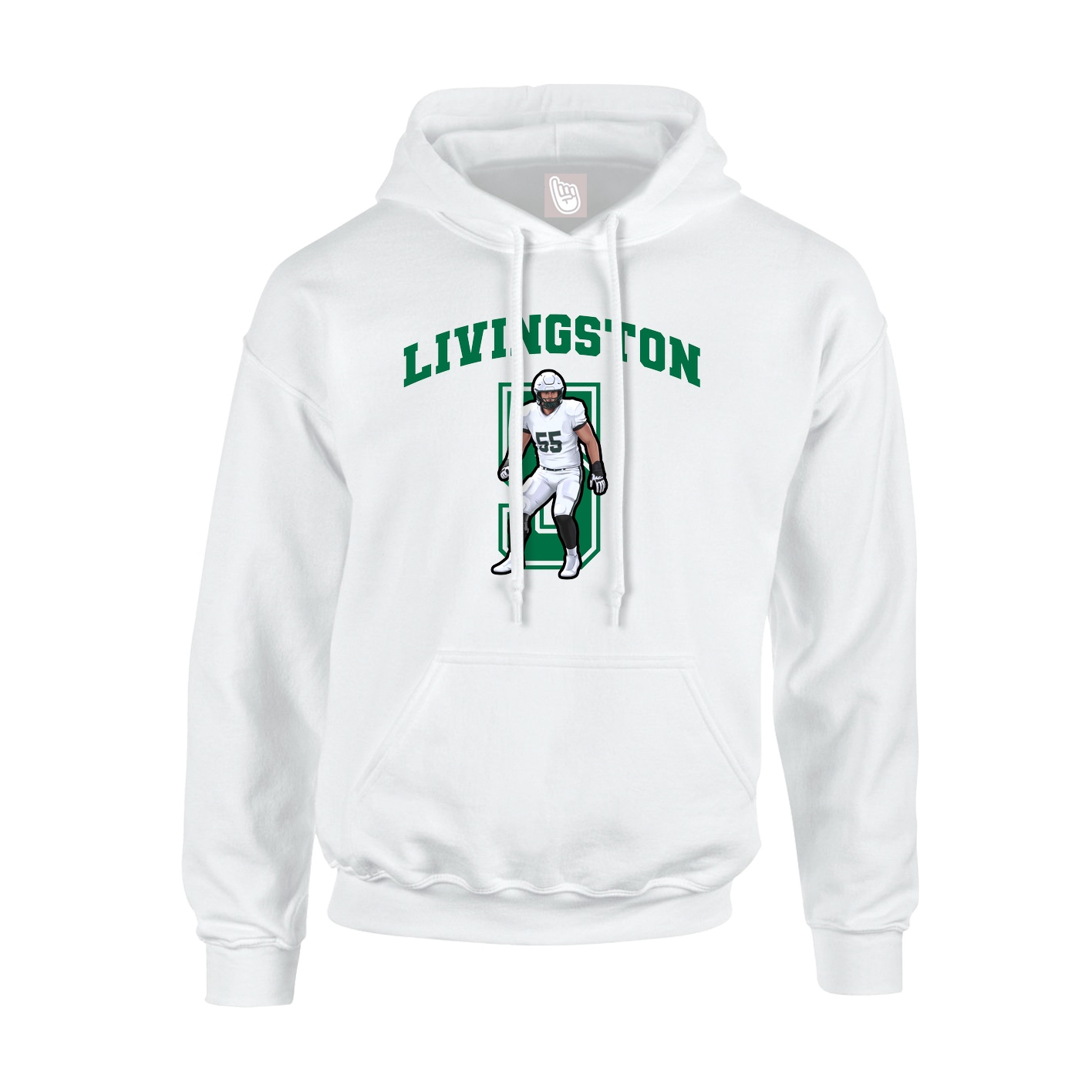 Youth Hoodie — Number in White
