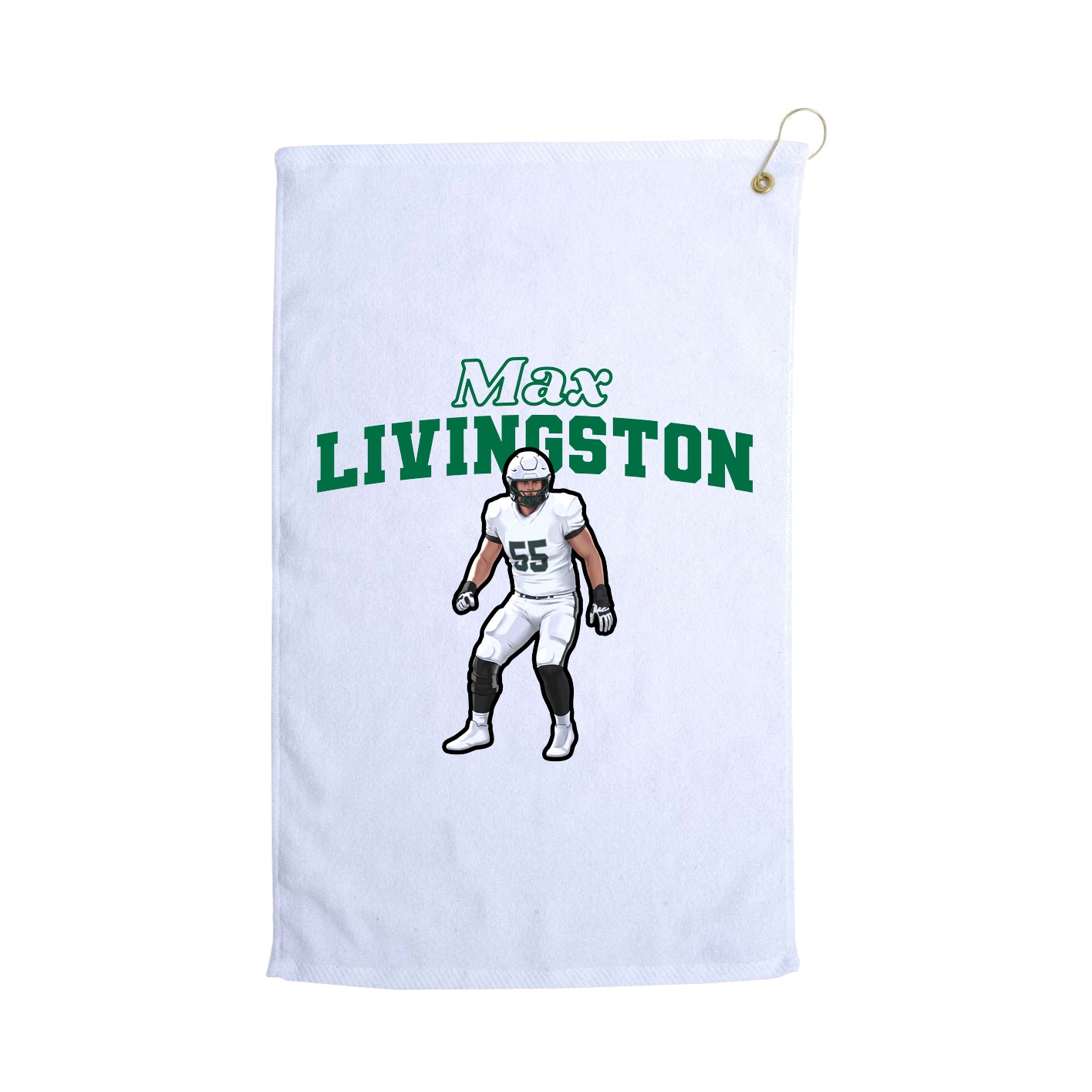 Golf Towel — Name Arch in White