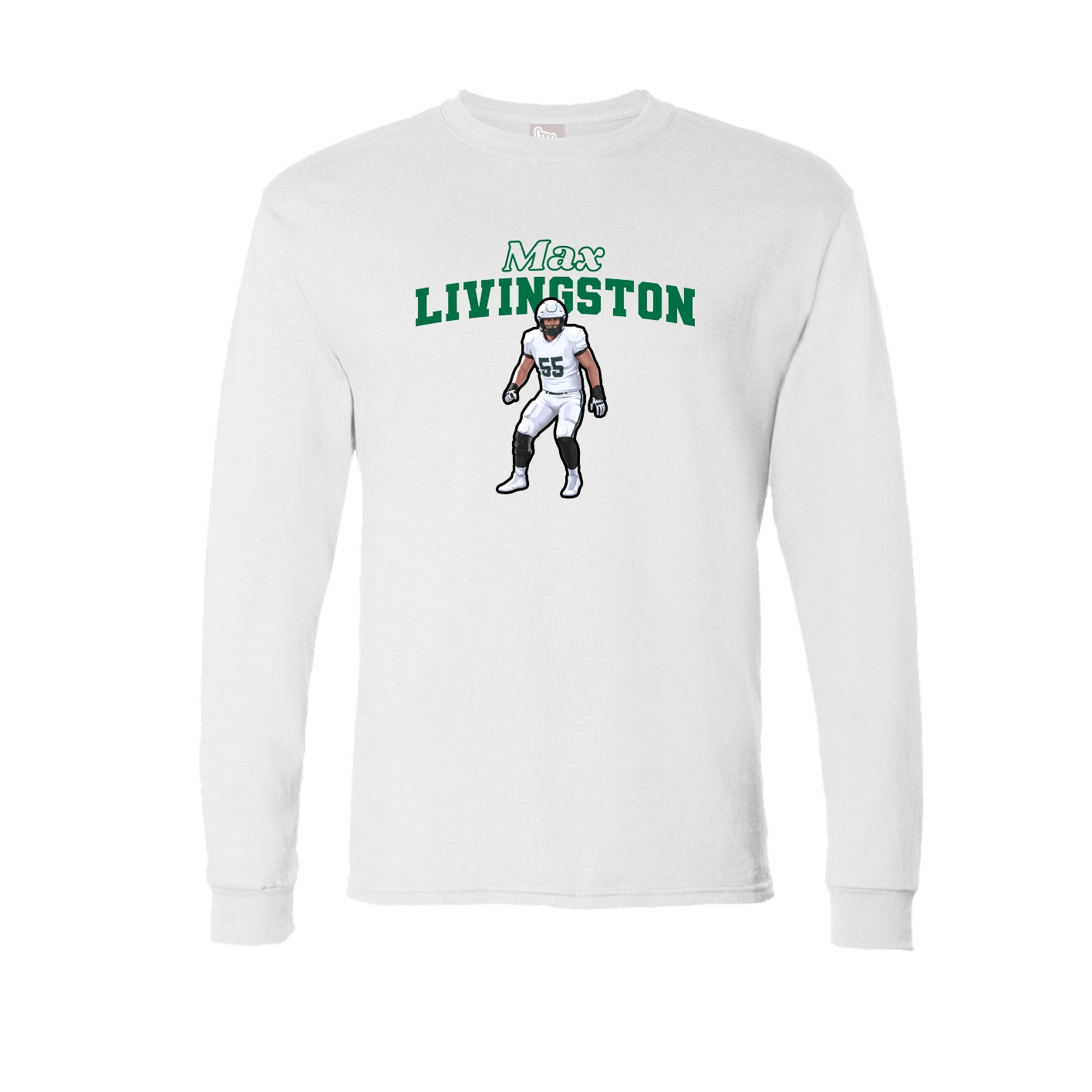 Long Sleeve Tee — Name Arch in White