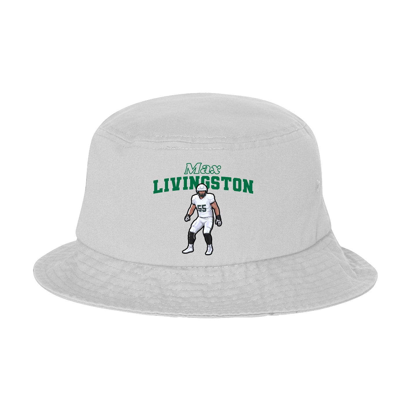 Bucket Cap — Name Arch in White