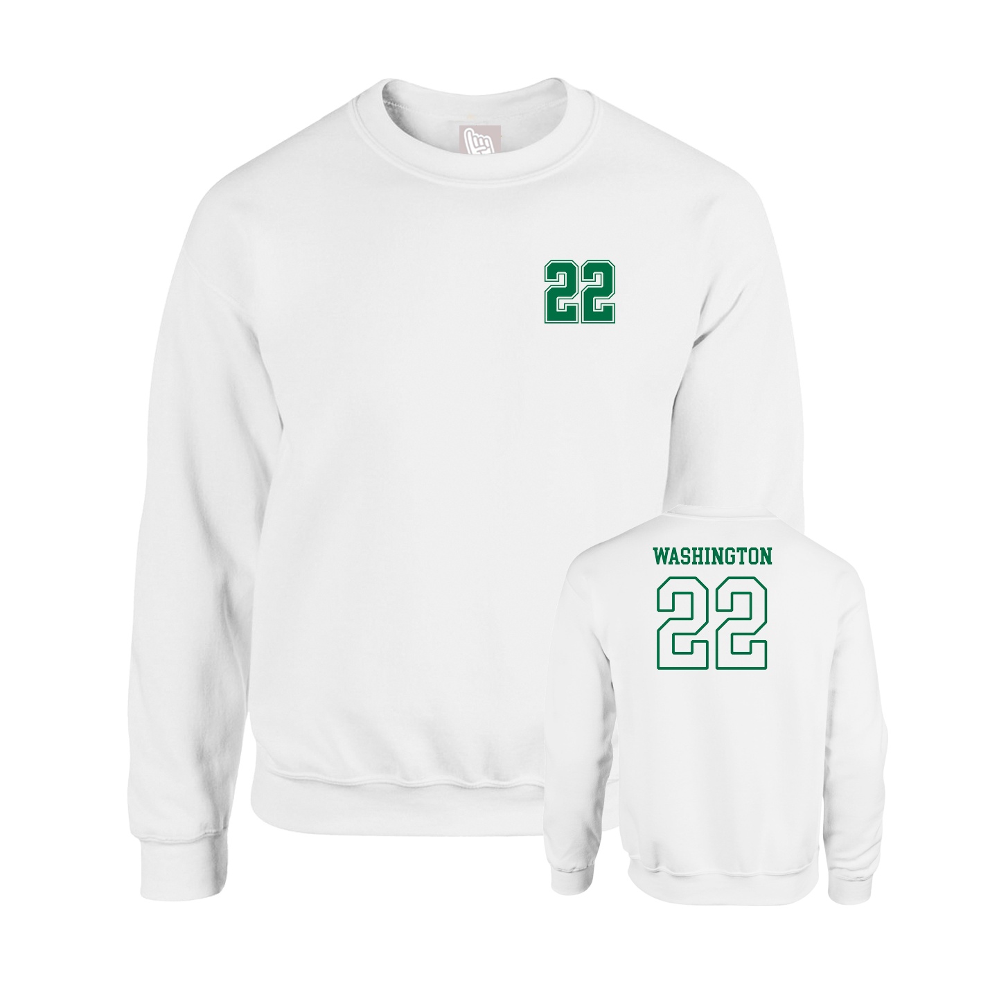 Fleece Crew — Chest Back in White