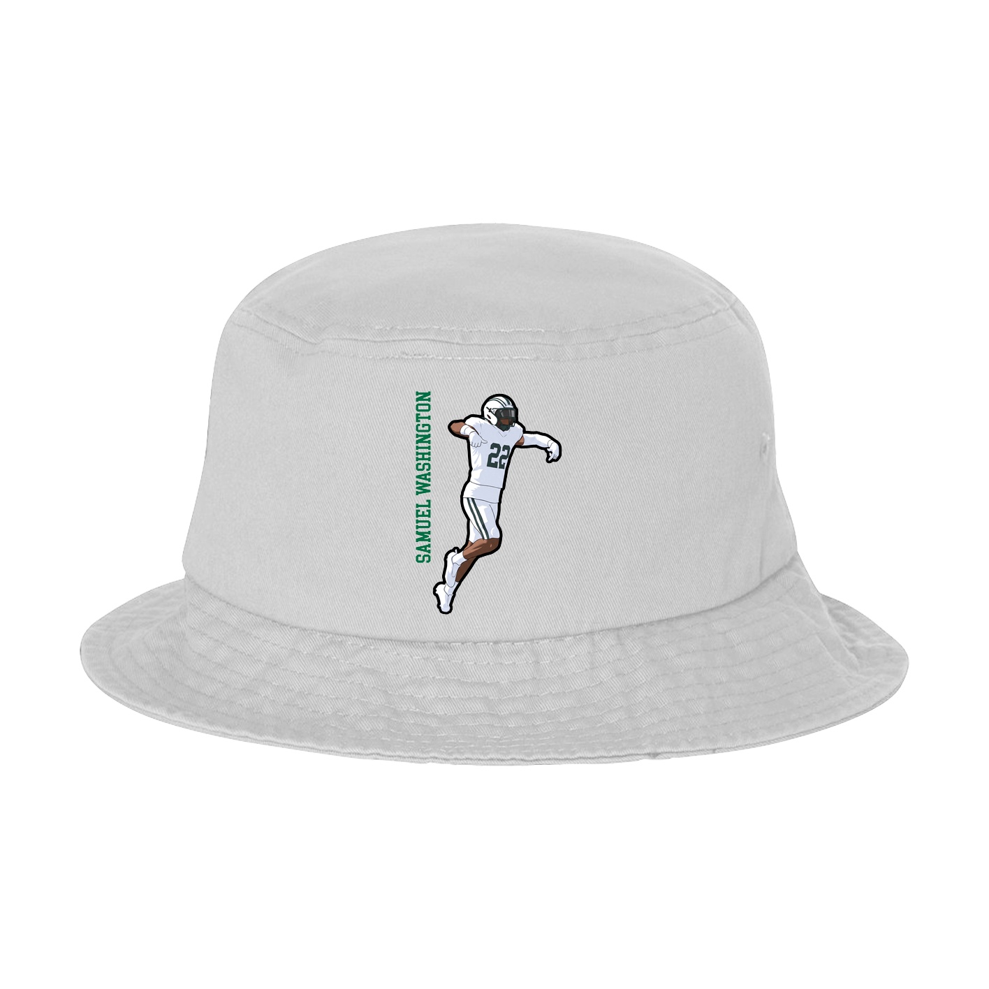 Bucket Cap — Name Vertical in White
