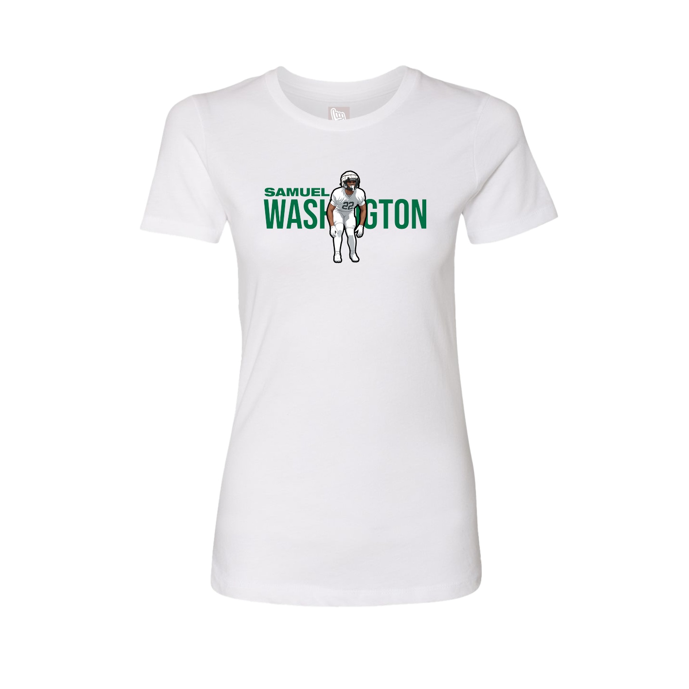 Fitted Women's Tee — Player Name in White