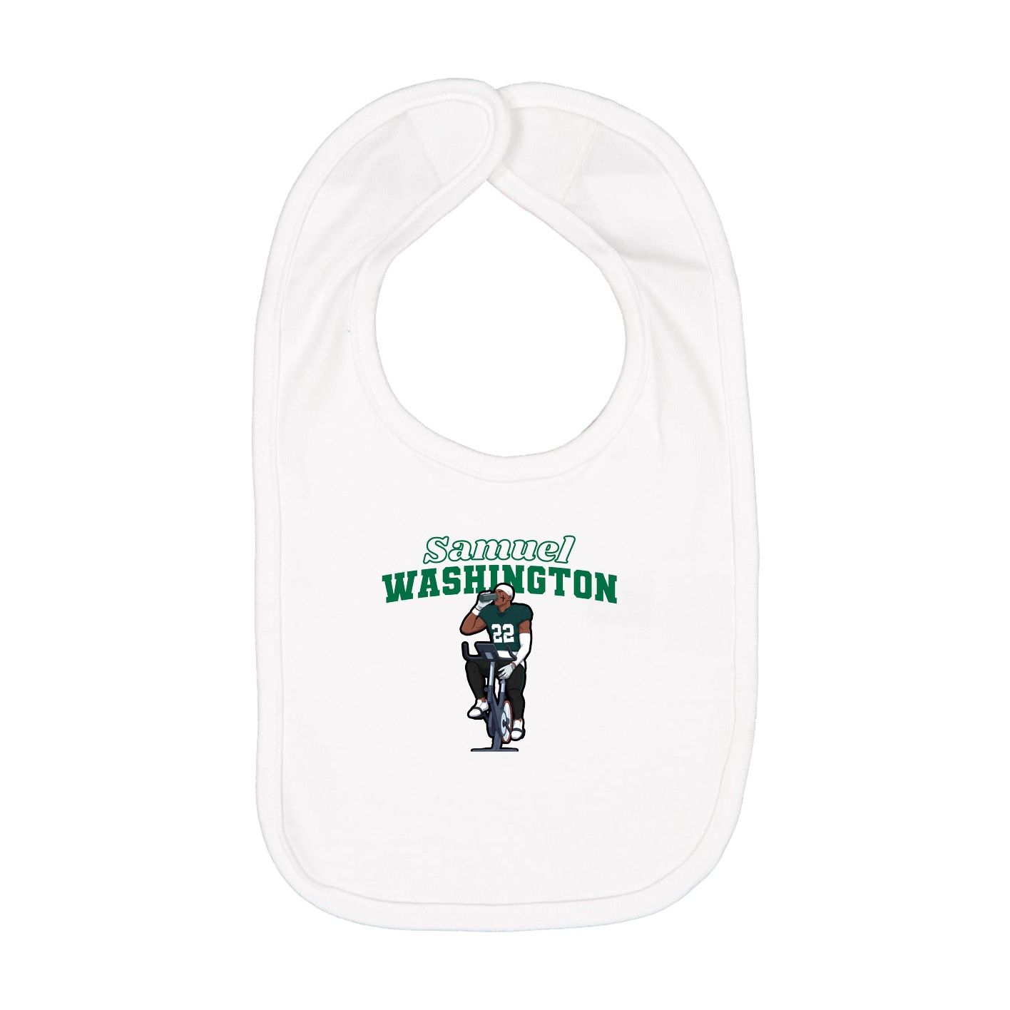Infant Bib — Name Arch in White