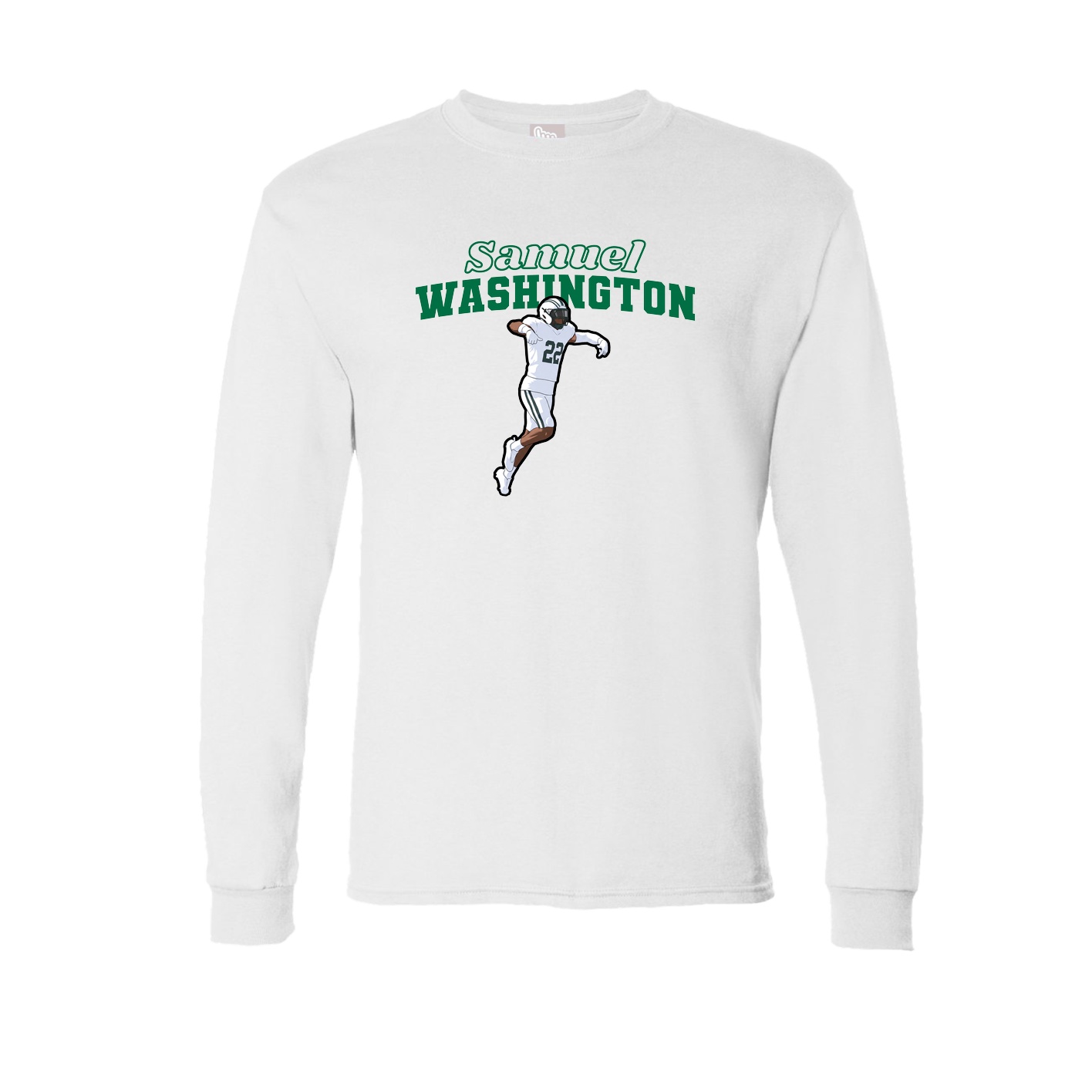 Long Sleeve Tee — Name Arch in White