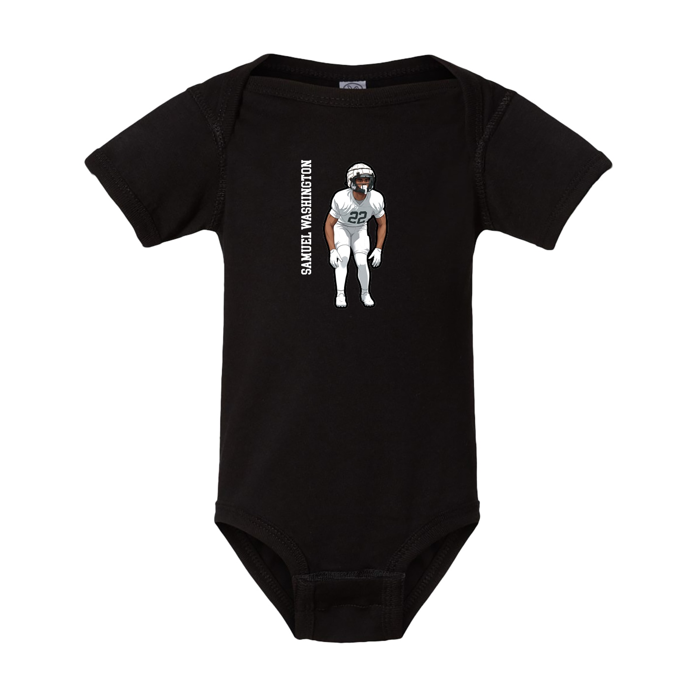 Baby Onesie — Name Vertical in Black