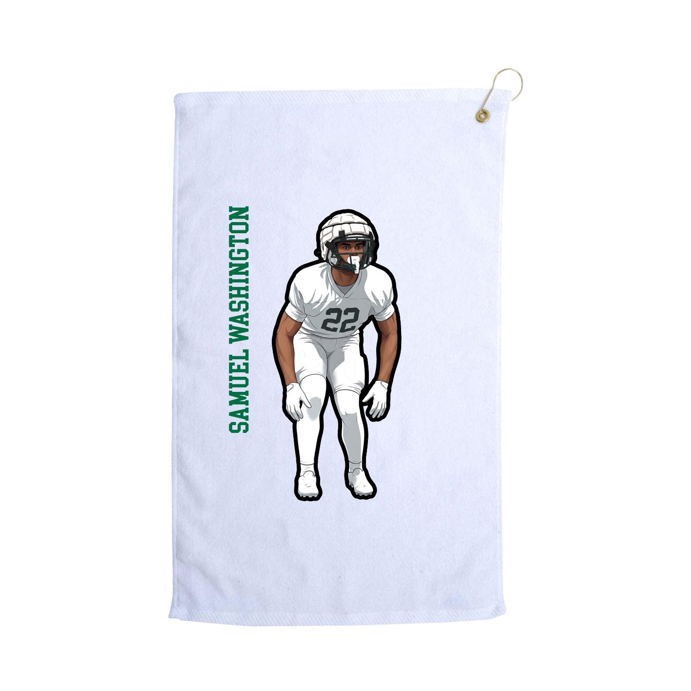 Golf Towel — Name Vertical in White