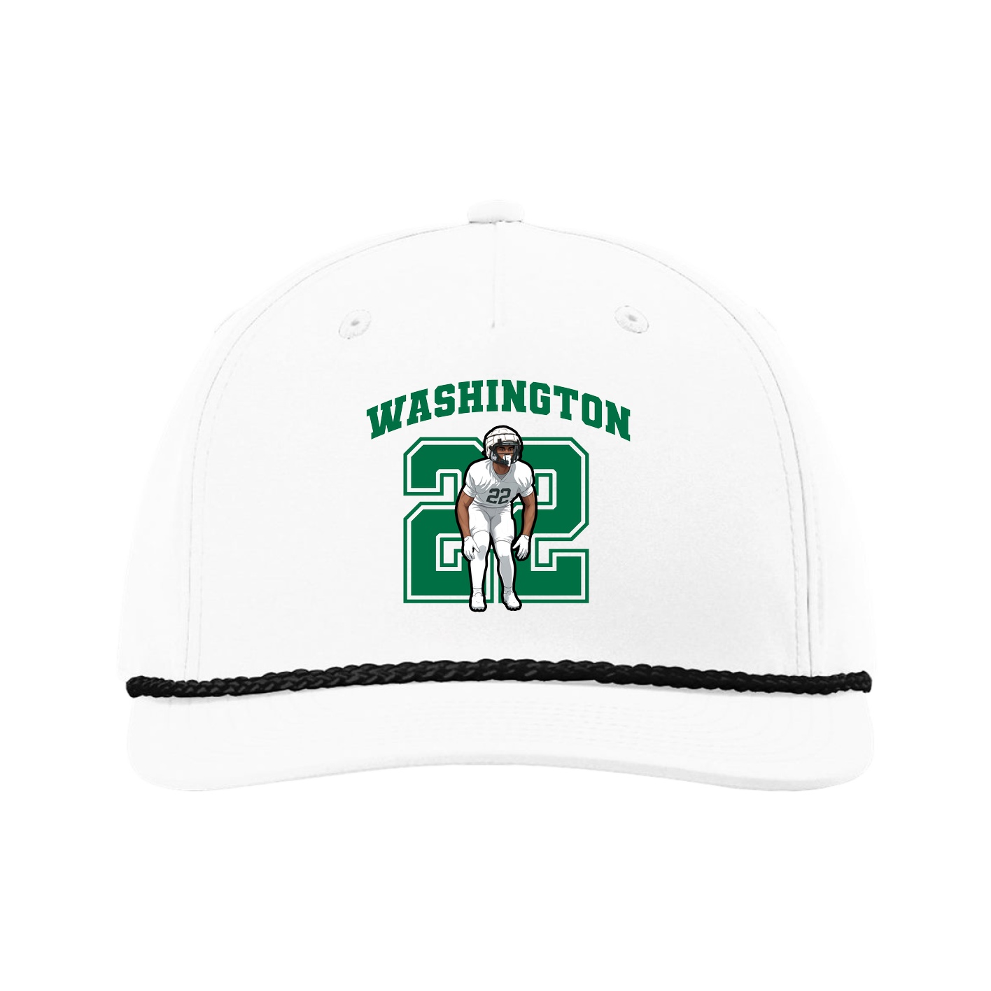 Five-Panel Classic Rope Cap — Number in White