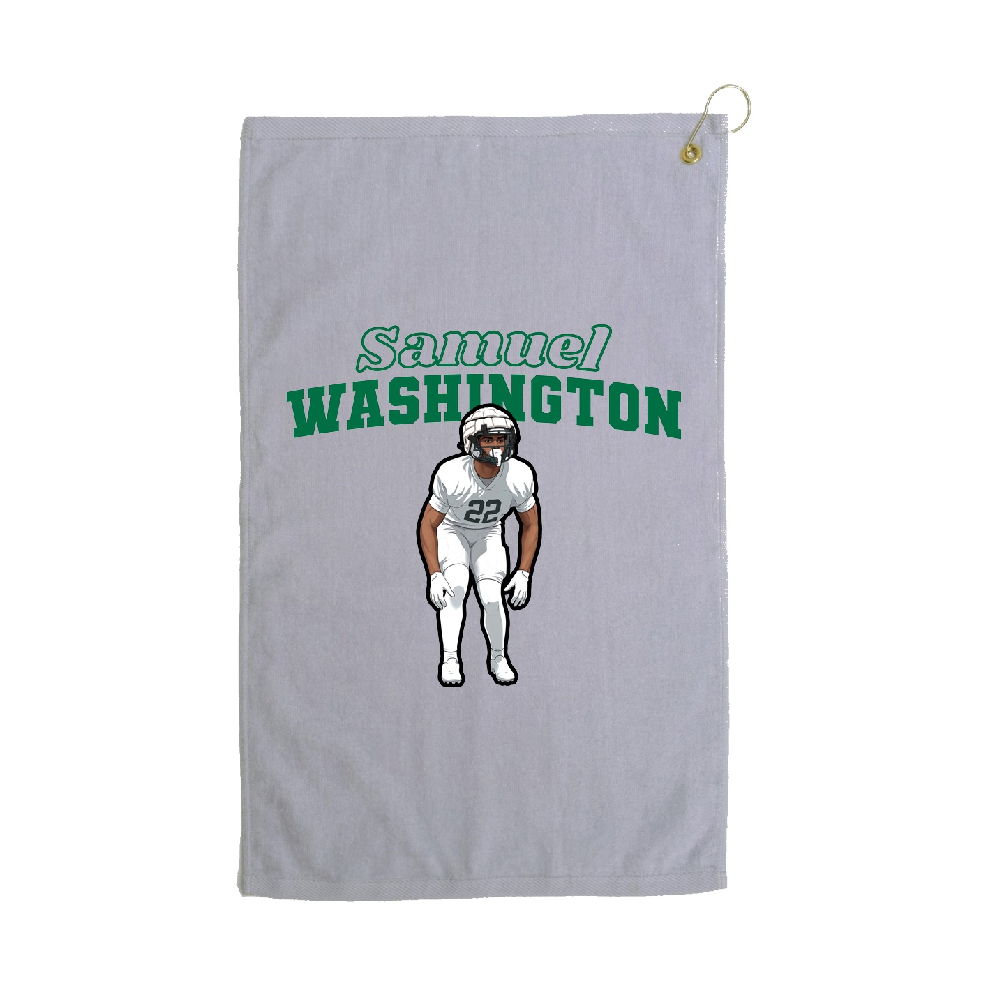 Golf Towel — Name Arch in Grey