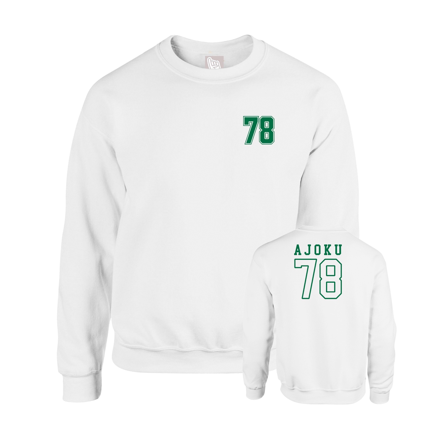 Fleece Crew — Chest Back in White