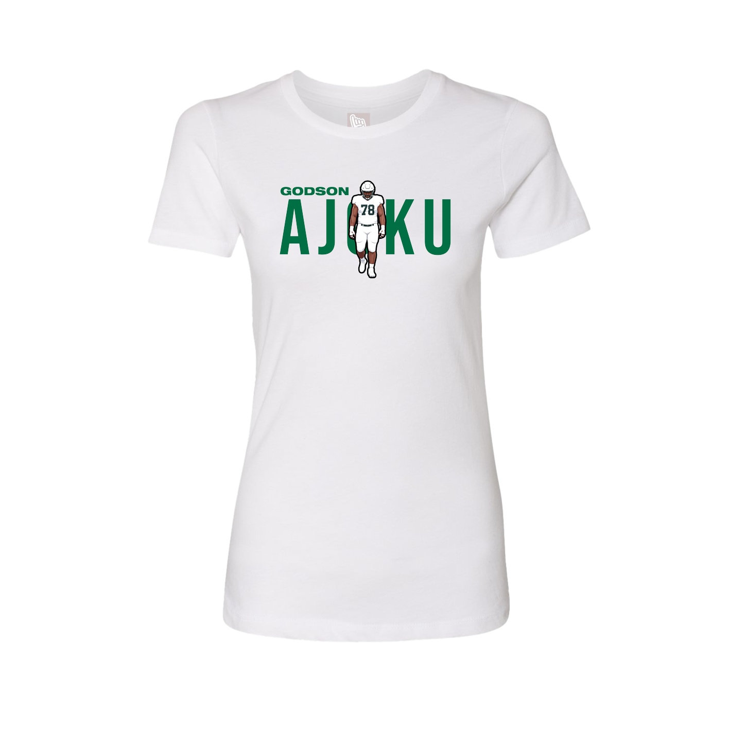 Fitted Women's Tee — Player Name in White
