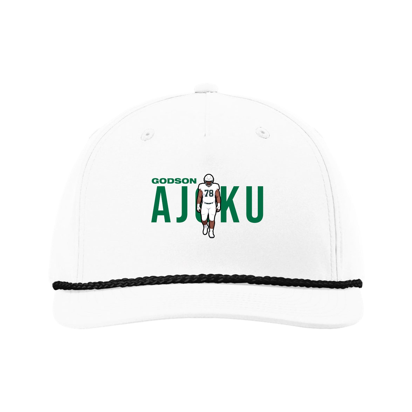 Five-Panel Classic Rope Cap — Player Name in White