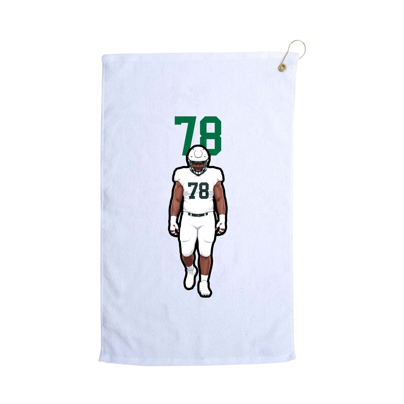 Golf Towel — Number Top in White