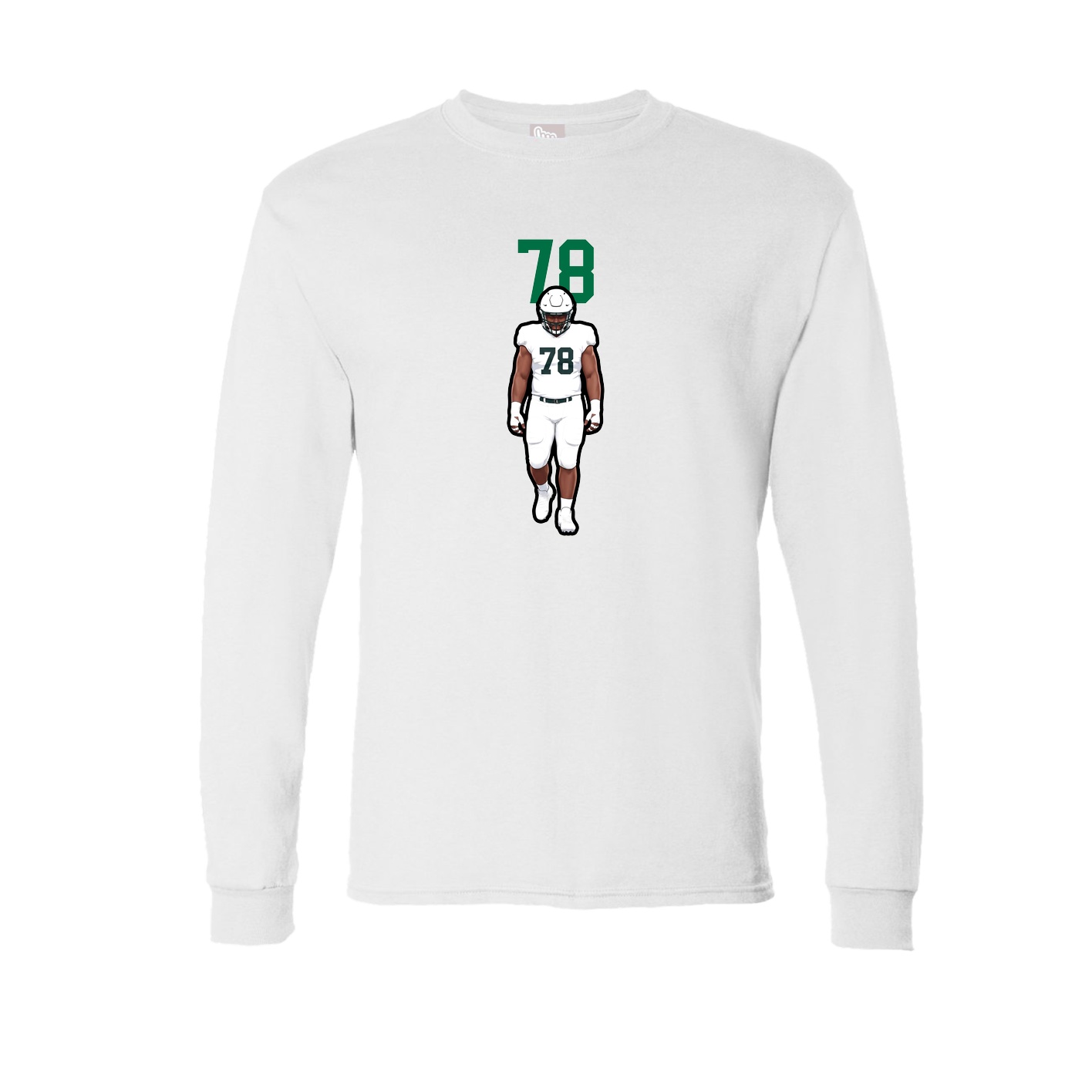 Long Sleeve Tee — Number Top in White