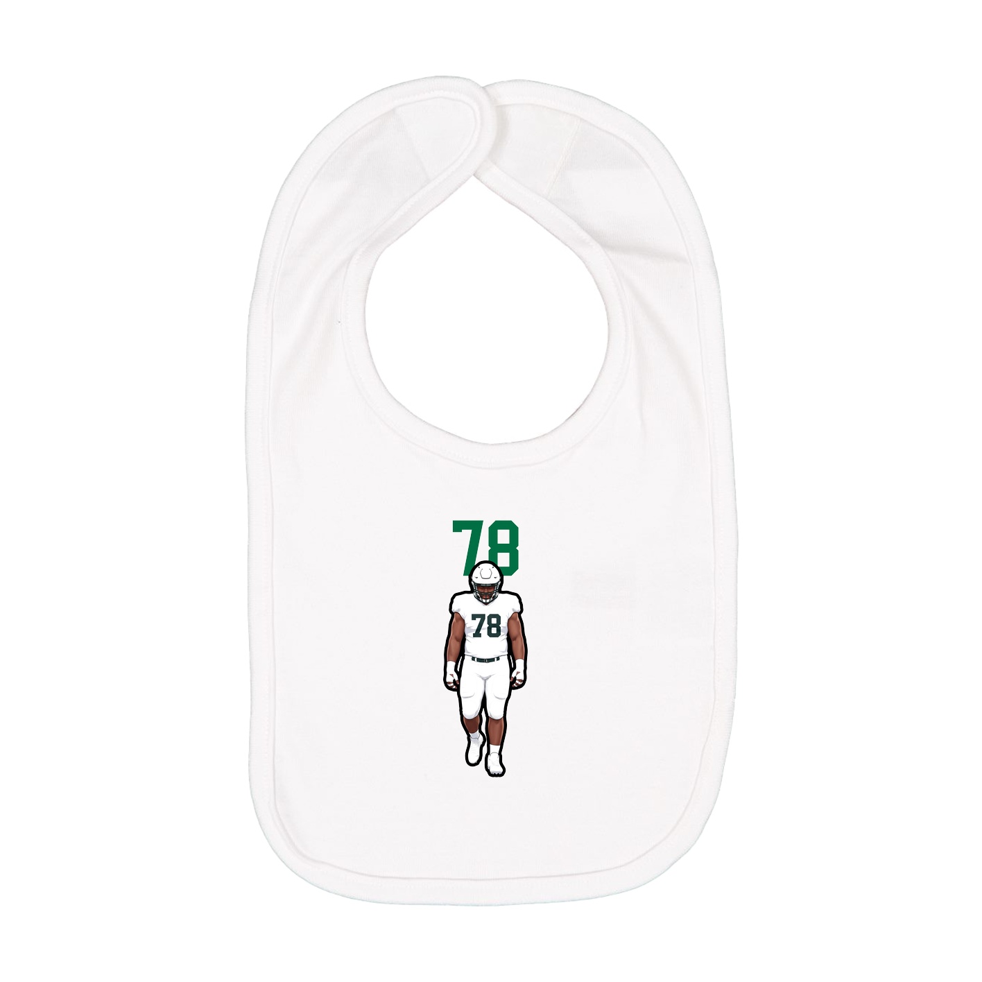 Infant Bib — Number Top in White