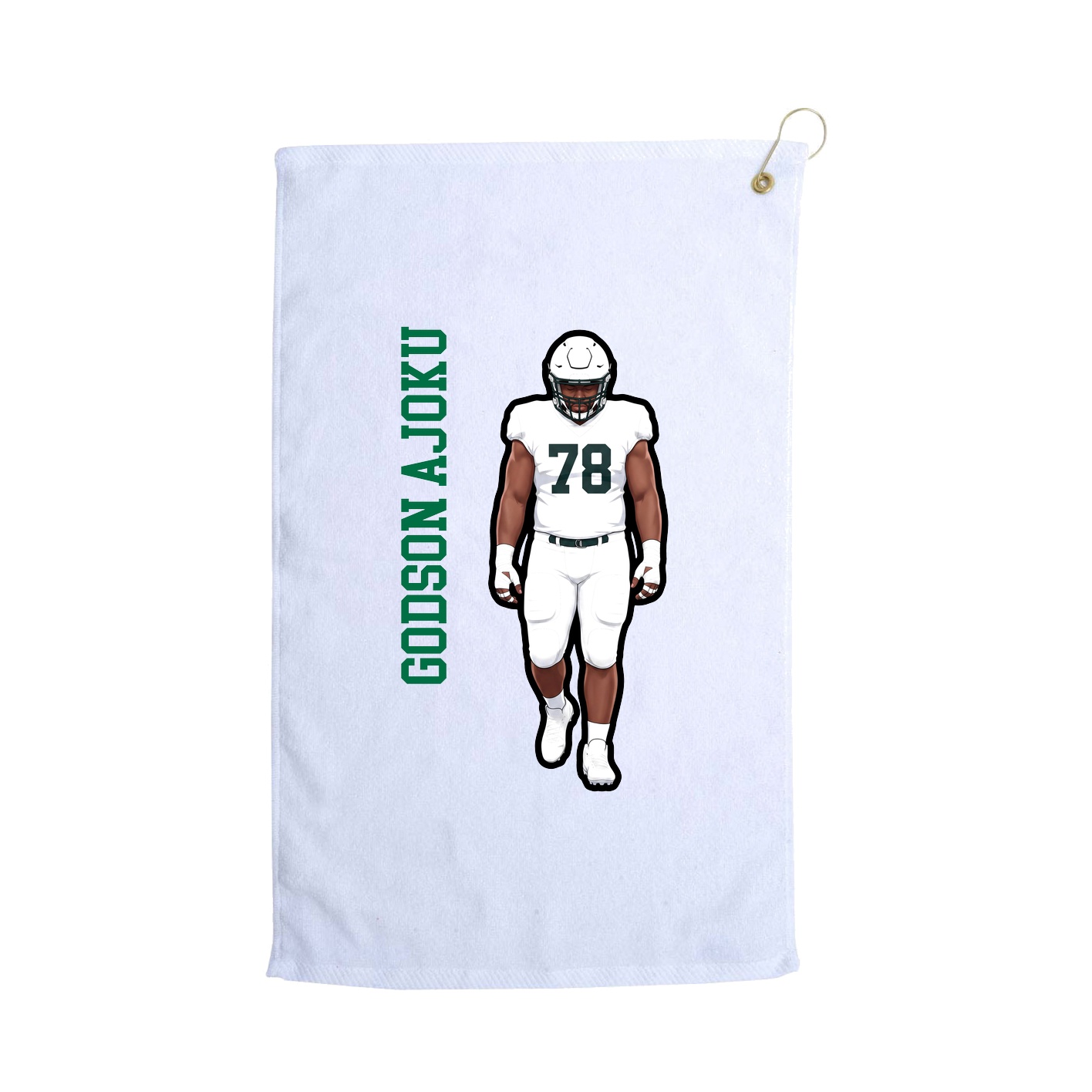 Golf Towel — Name Vertical in White