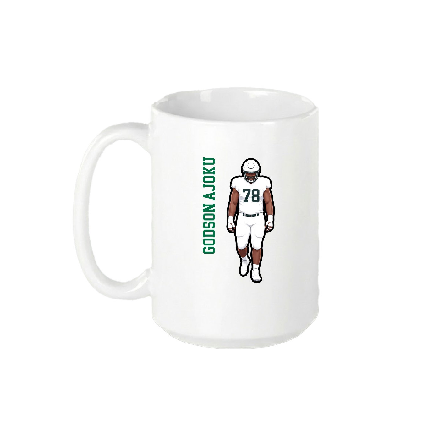 15oz Coffee Mug — Name Vertical in White